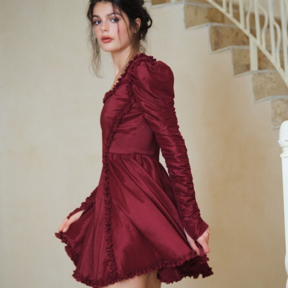 NWT Maison Amory Charlotte Dress in Cherry Jewel